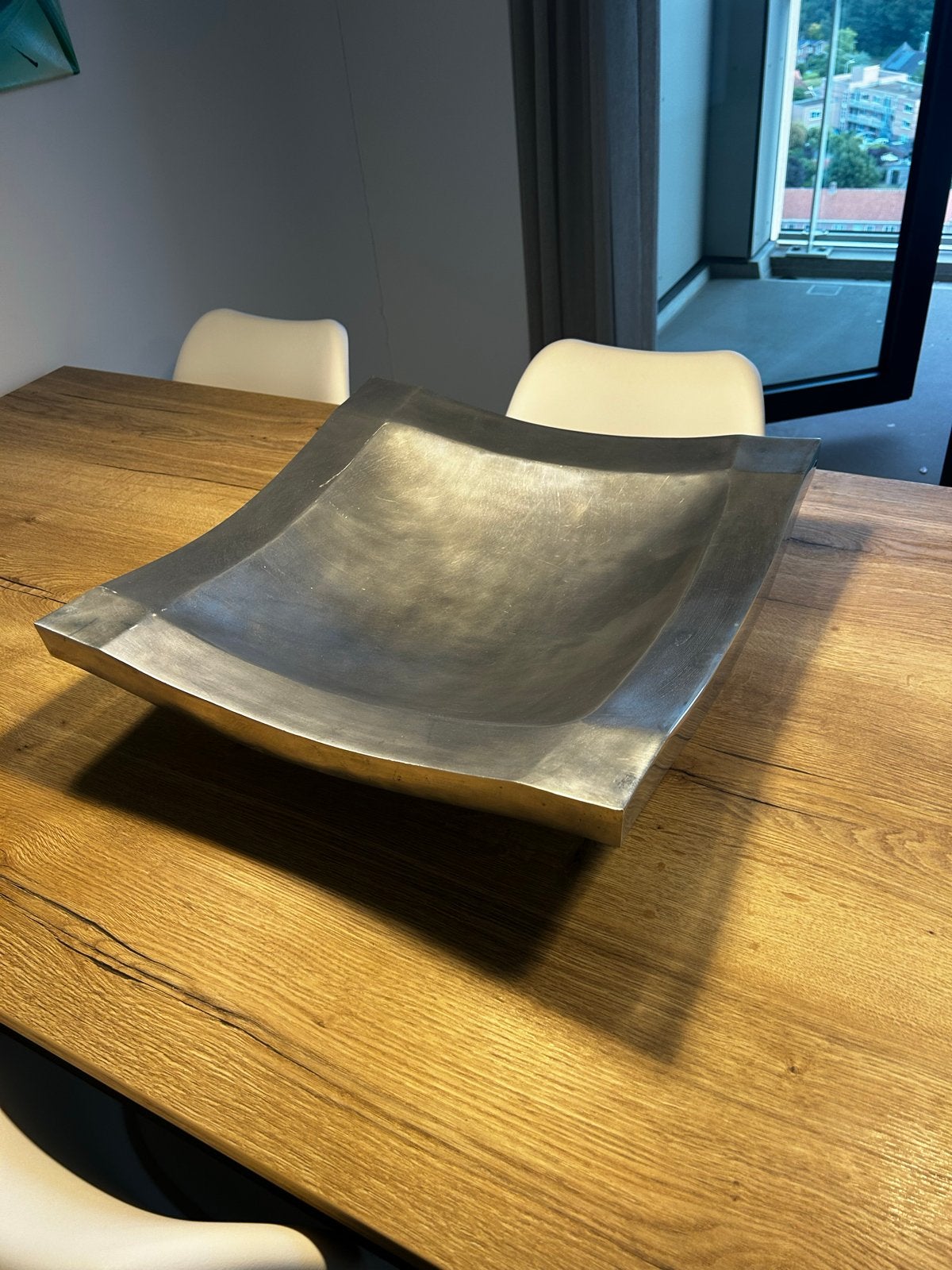 Decoratieve schaal, zilverkleurig, vierkant, Ophalen, Overige materialen, Schaal, Vierkant