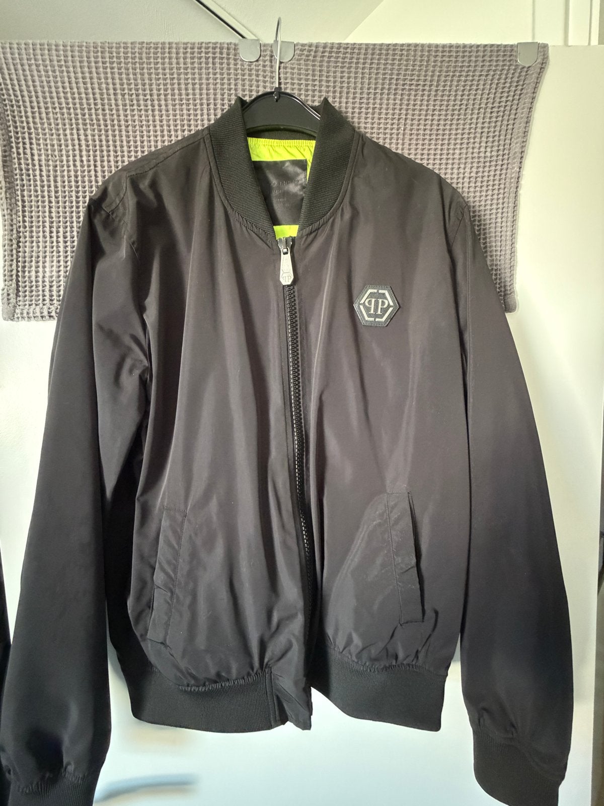 Philipp Plein Homme Bomberjack Zwart Maat L, Kleding | Heren, Ophalen, Zo goed als nieuw, Maat 52/54 (L), Zwart