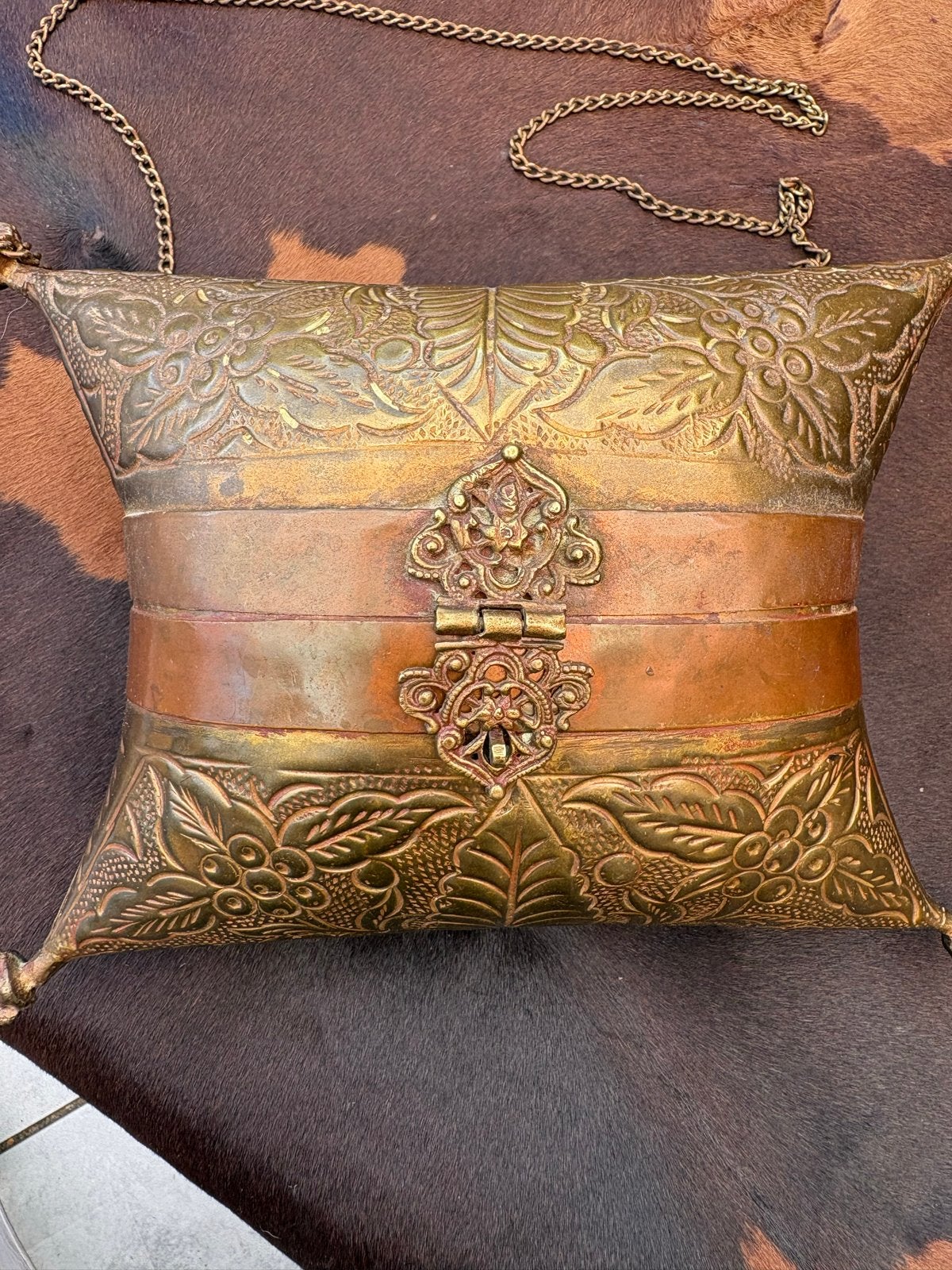 Unieke Art Deco Kussen Tas Jaren '30 - Messing & Koper, Ophalen of Verzenden