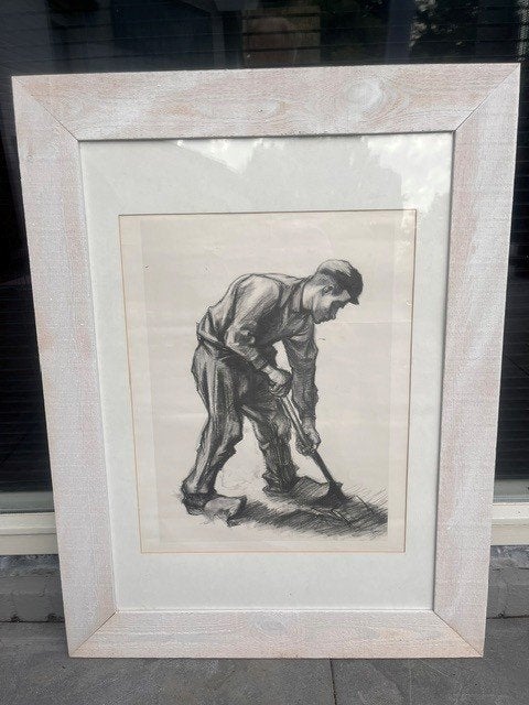 PRINT POTLOODTEKENING VAN GOGH, Ophalen, Realistisch, Print, Papier