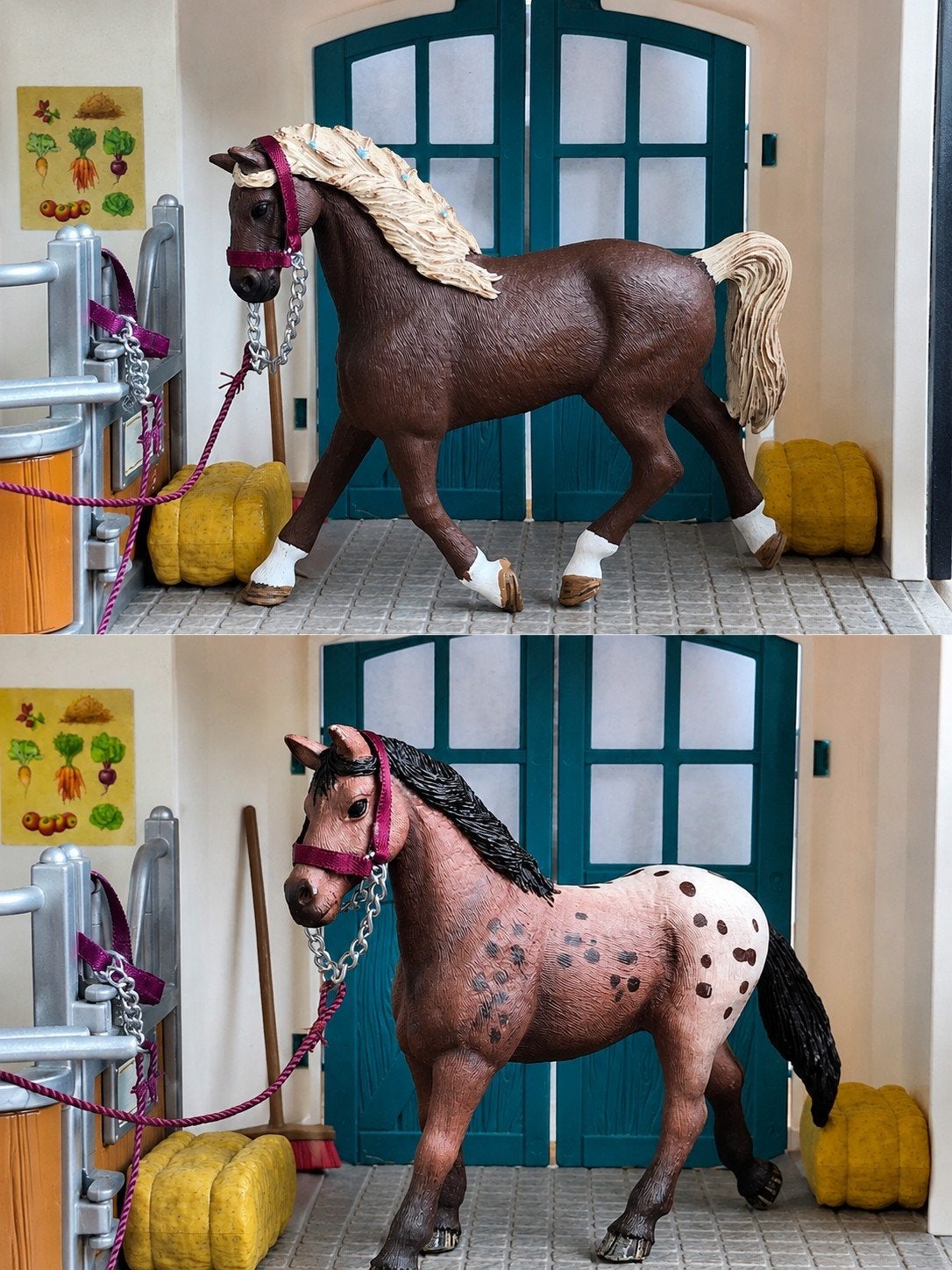 Schleich paarden + Tuig, Ophalen of Verzenden, Gebruikt
