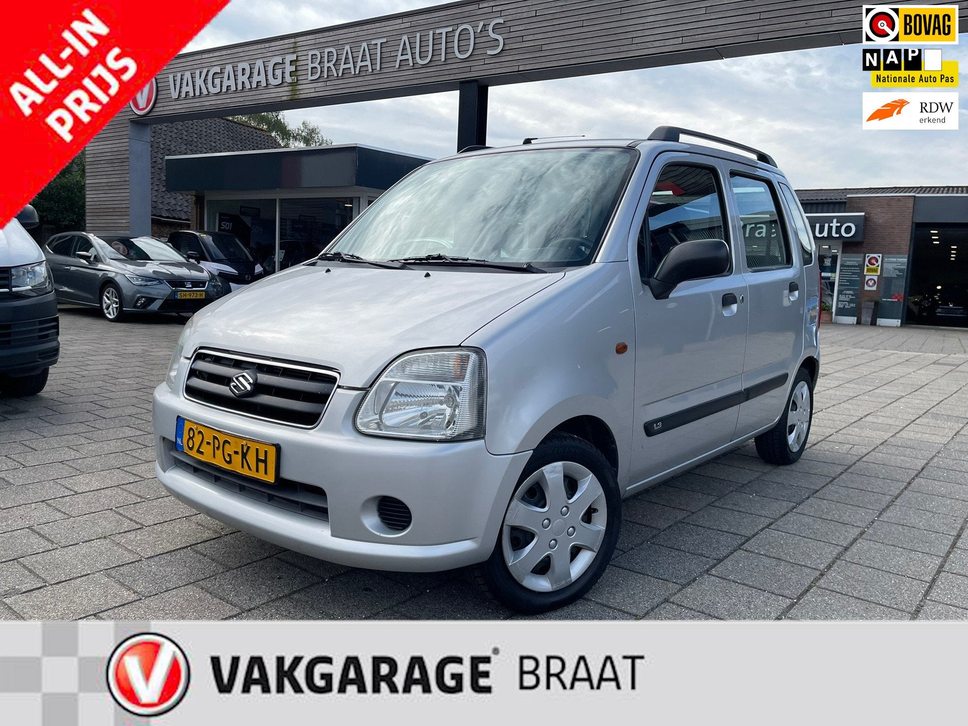 Suzuki Wagon R+ 1.3 l IJSKOUDE AIRCO l ELEK. RAMEN l STUURBE, Voorwielaandrijving, 94 pk, Stof, Huisgarantie