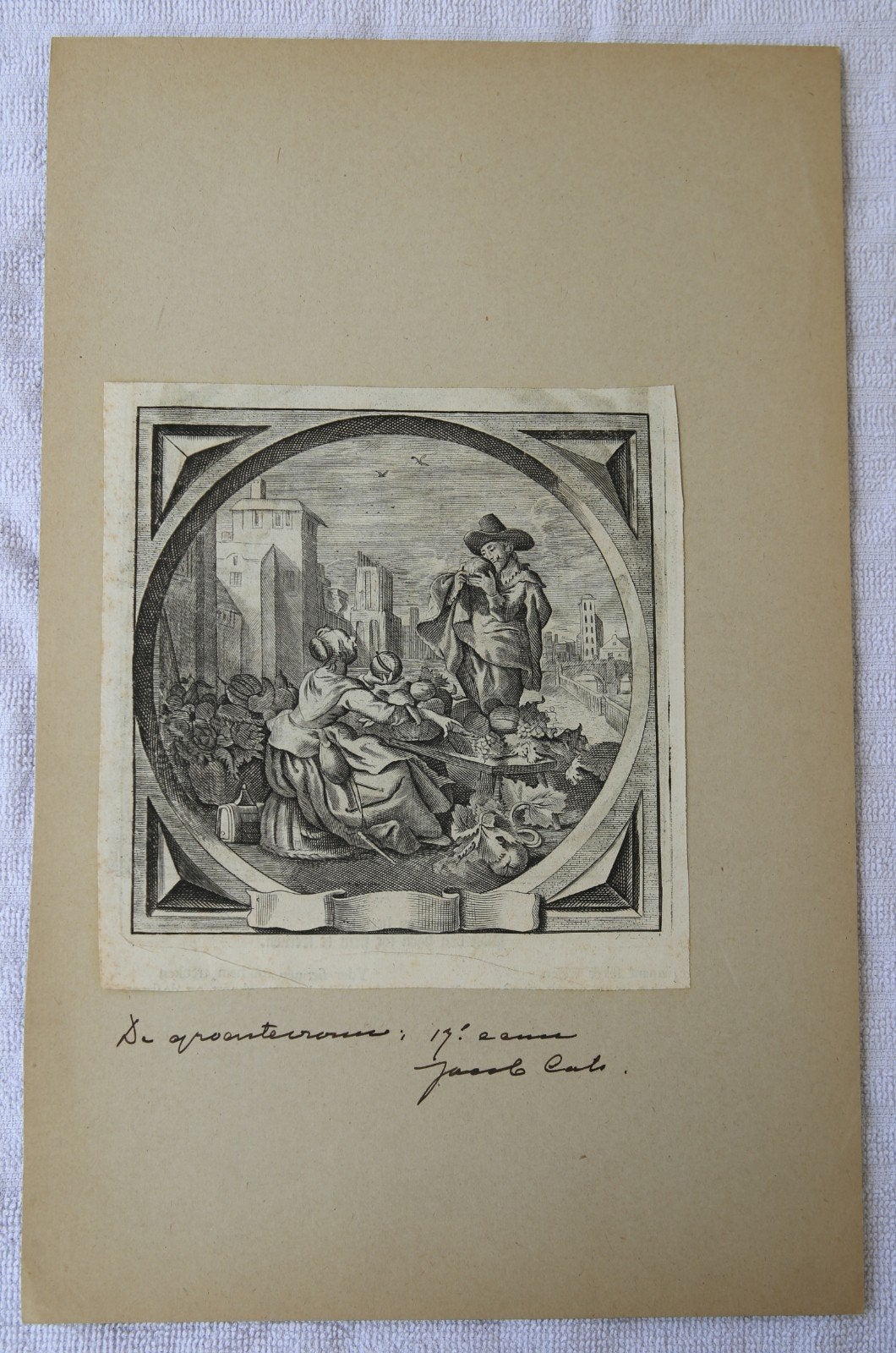 Set van 2 originele 17e-eeuwse kopergravures (1635-1655), Ophalen of Verzenden, Dagelijks leven, 1600 - 1699