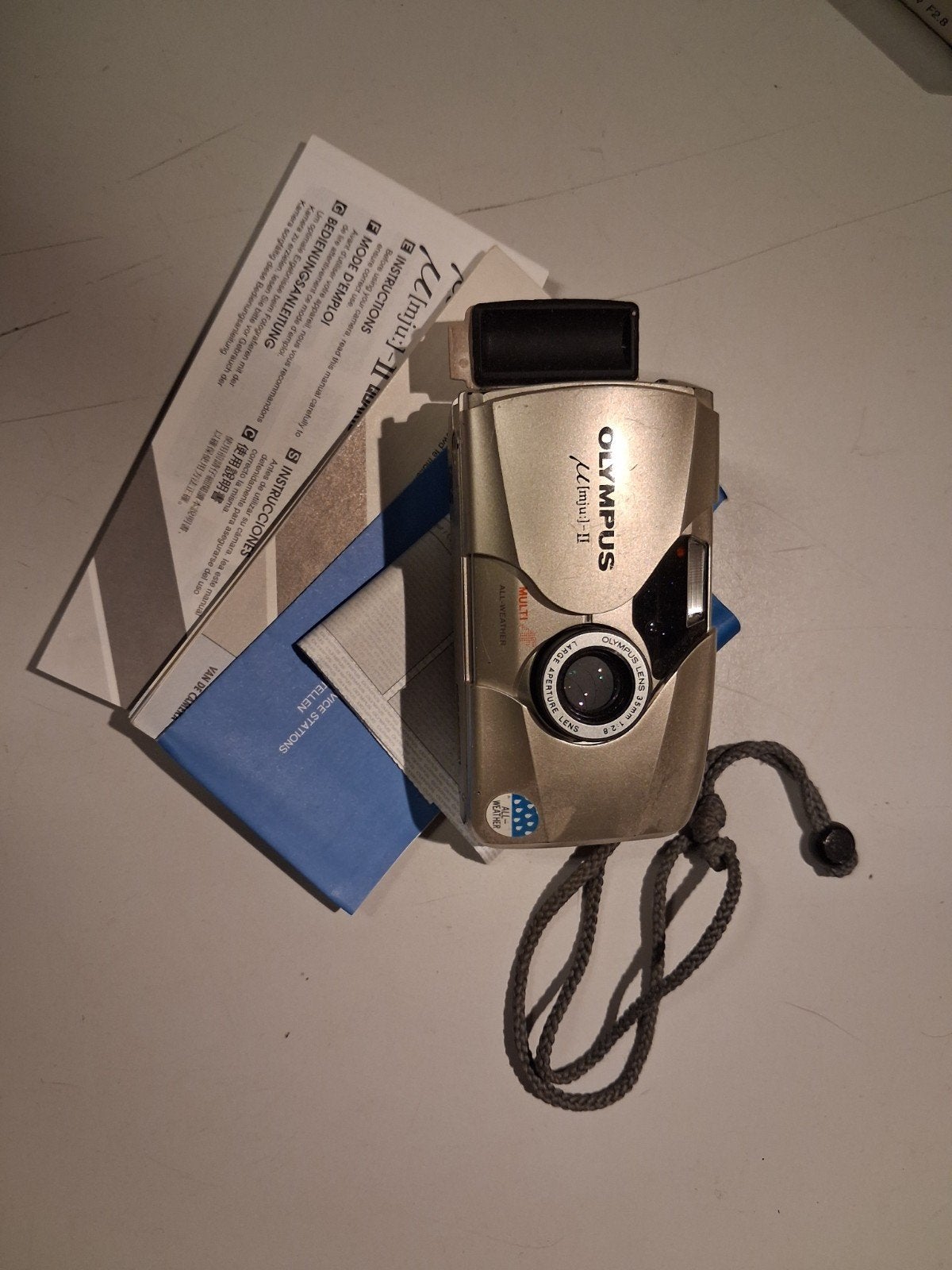 Olympus Mju II met doos - KAPOT-, Ophalen of Verzenden, Niet werkend, Compact, Olympus