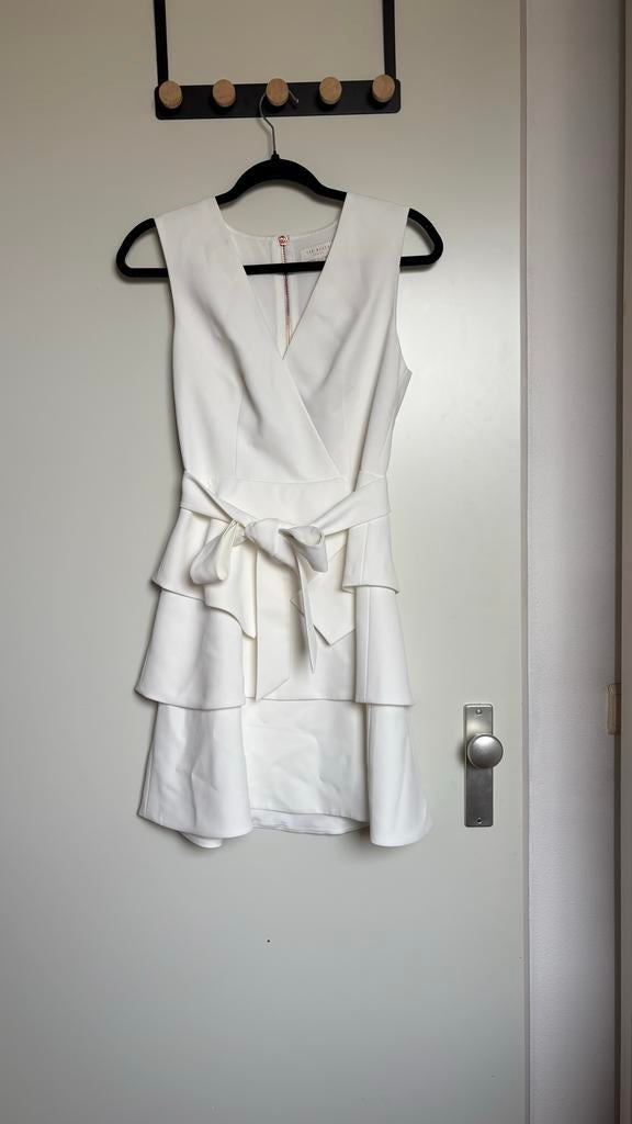 Ted Baker jurk wit met strik - Maat S / maat 1, Ophalen of Verzenden, Zo goed als nieuw, Maat 36 (S), Wit