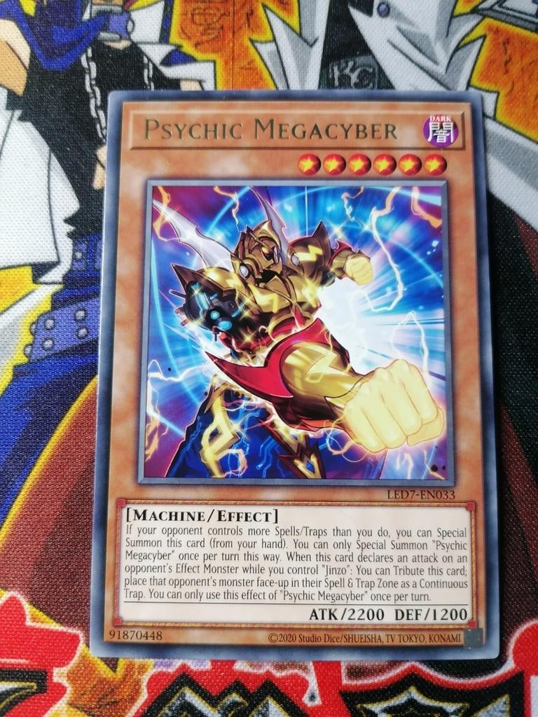 Psychic Megacyber - Rare LED7 - Yu-Gi-Oh, Hobby en Vrije tijd, Verzamelkaartspellen | Yu-gi-Oh!, Ophalen of Verzenden, Zo goed als nieuw