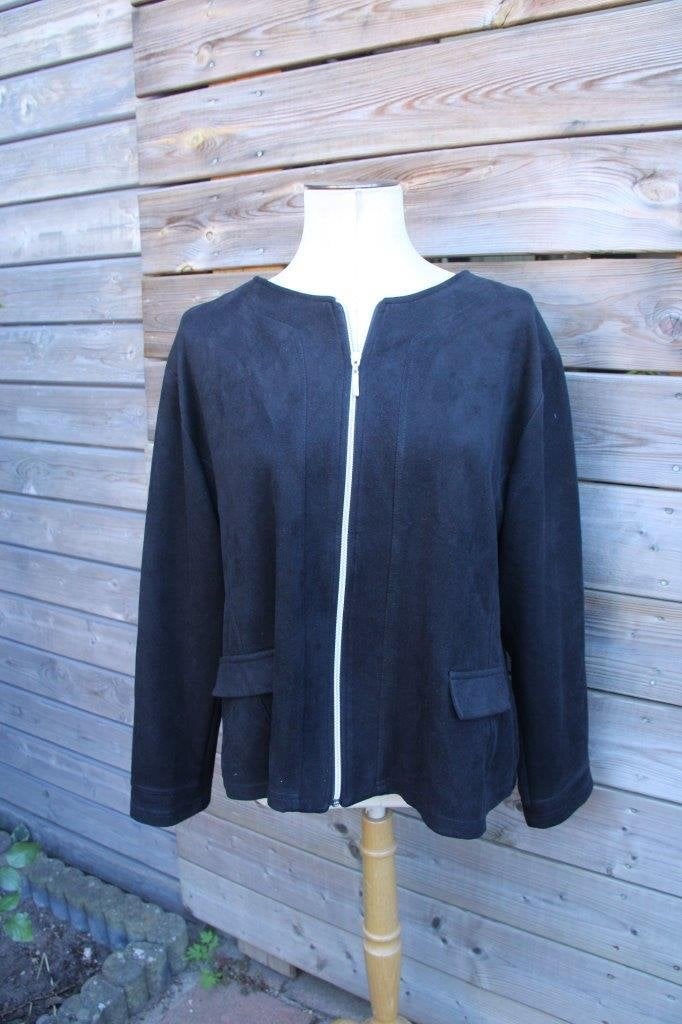 Jasje zwart Magna suede look mt 52/54 Vaste prijs, Kleding | Dames, Zwart, Ophalen of Verzenden, Jasje of Colbert, Magna