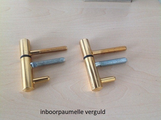 inboorpaumelle verguld messing voor houten kozijn, Ophalen of Verzenden, Nieuw