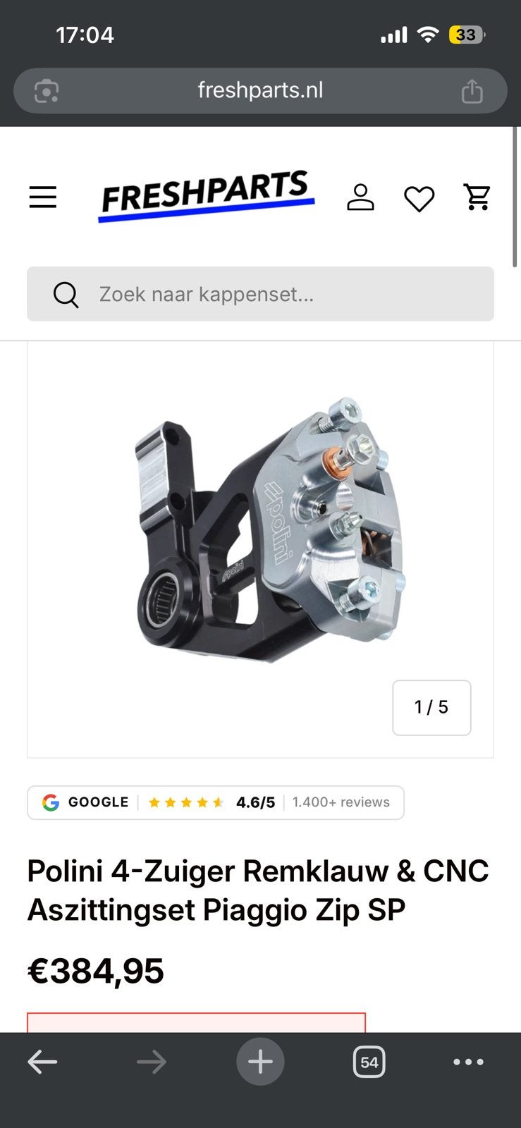 Piaggio zip sp Polini 4-zuiger remklauw + CNC asittingset, Ophalen of Verzenden