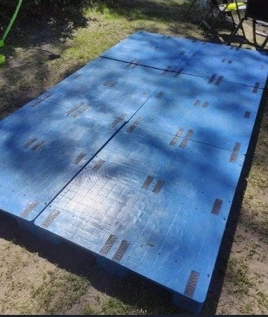 14x dichte pallet, droog en comfortabel bij Krieghuusbelten, Caravans en Kamperen, Ophalen, Gebruikt