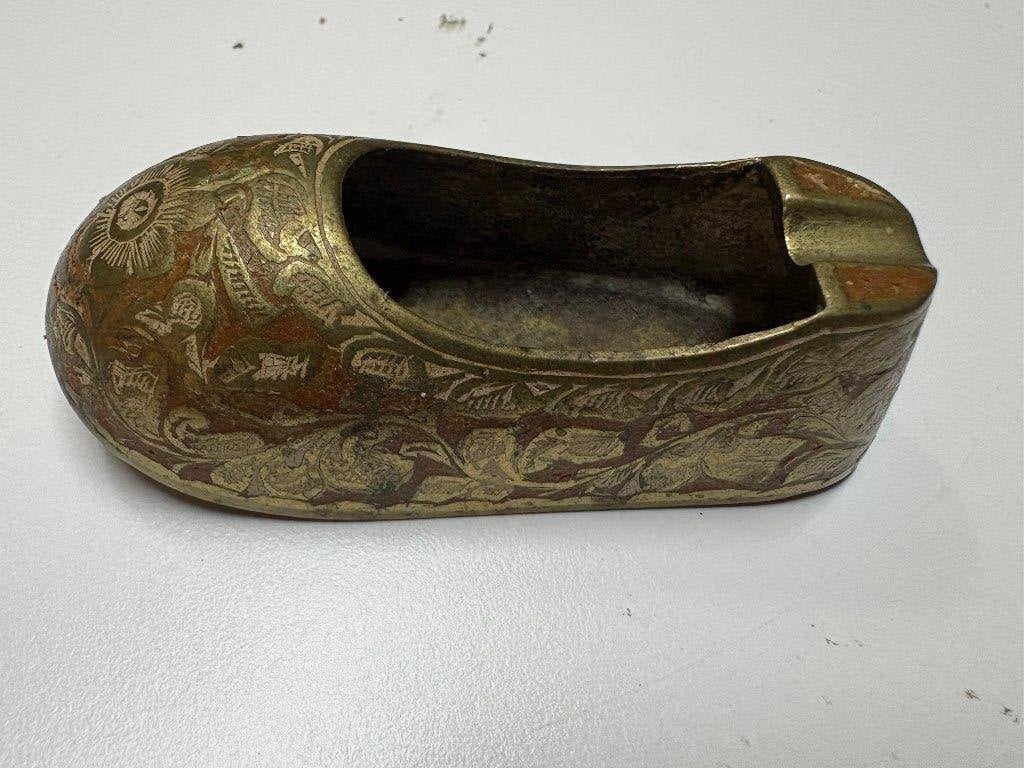 messing asbak Oosterse slipper schoen (9x4x2,5 cm), Ophalen of Verzenden, Koper