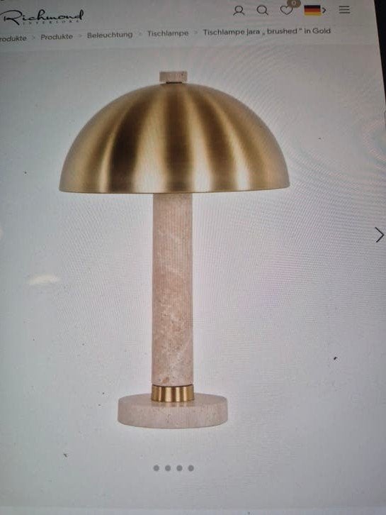 Richmond LUX Tafellamp Jara Brushed Gold, Huis en Inrichting, Ophalen, Design