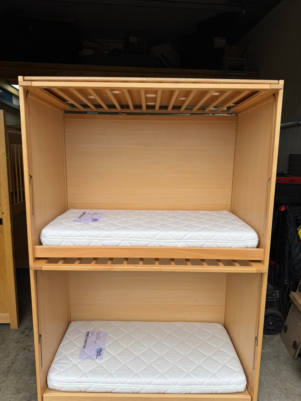 Klassehout duo bedje, Ophalen, Hoogslaper of Stapelbed, 180 cm of meer, 100 cm of meer