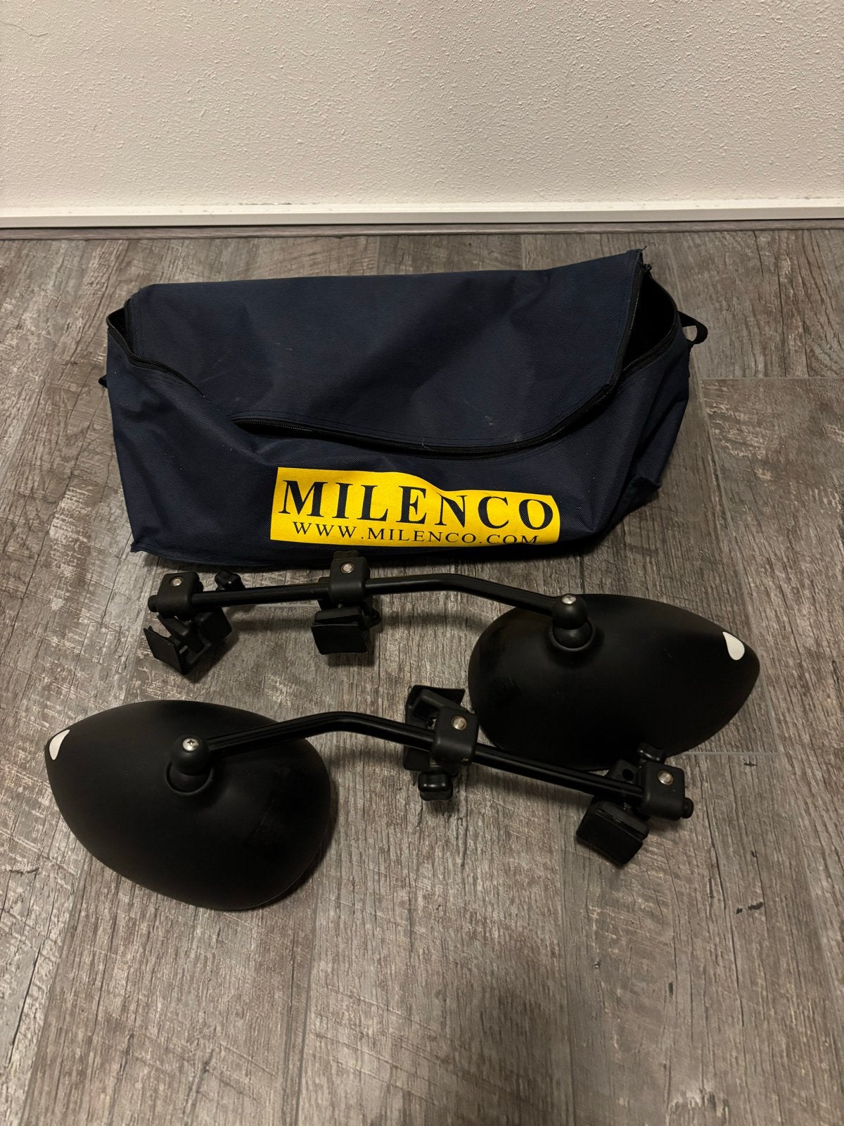 Milenco caravan spiegels met opbergtas, Caravans en Kamperen, Ophalen, Gebruikt