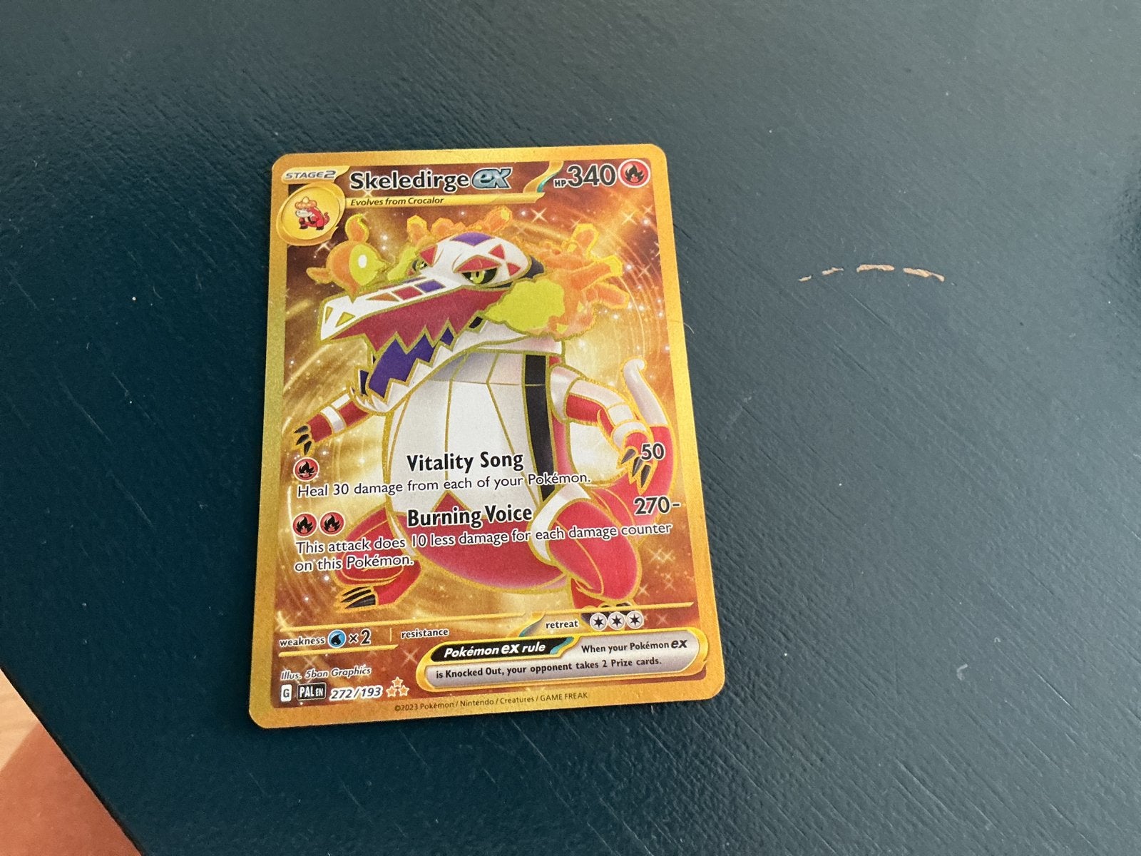 Skeleridge EX 272/193 Gouden Foil Pokémon Kaart, Hobby en Vrije tijd, Verzamelkaartspellen | Pokémon, Ophalen of Verzenden, Zo goed als nieuw