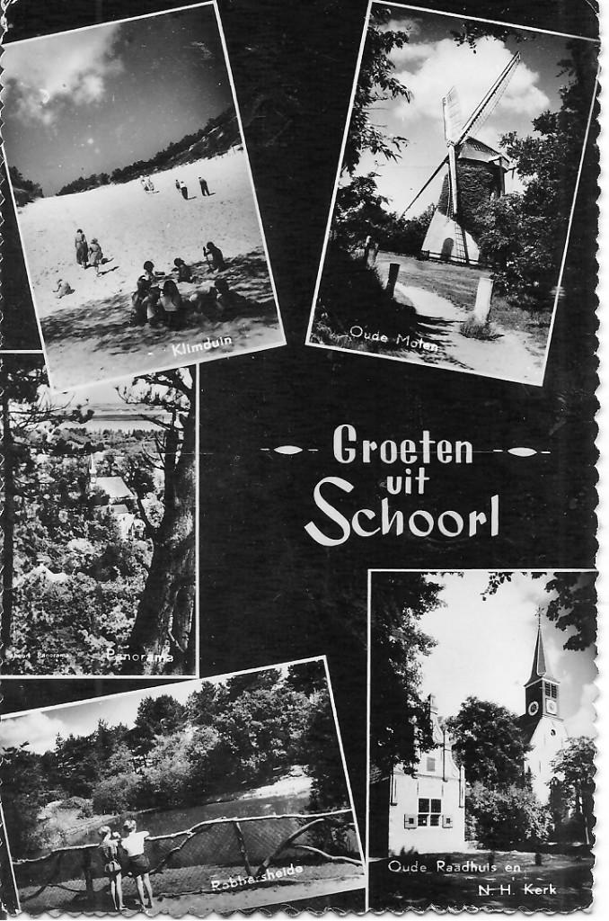 Oude Ansichtkaart Groeten uit Schoorl - Diverse Zichten, Ophalen of Verzenden, 1960 tot 1980, Gelopen, Noord-Holland