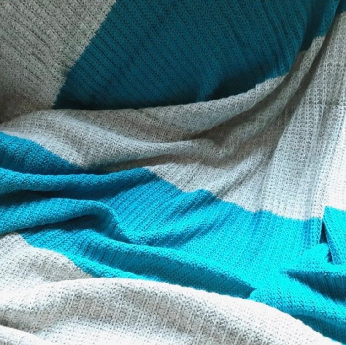 Youniq Plaid - Extra Zware Kwaliteit - Lichtgrijs & Blauw, 130 cm, Ophalen of Verzenden, Zo goed als nieuw, Plaid