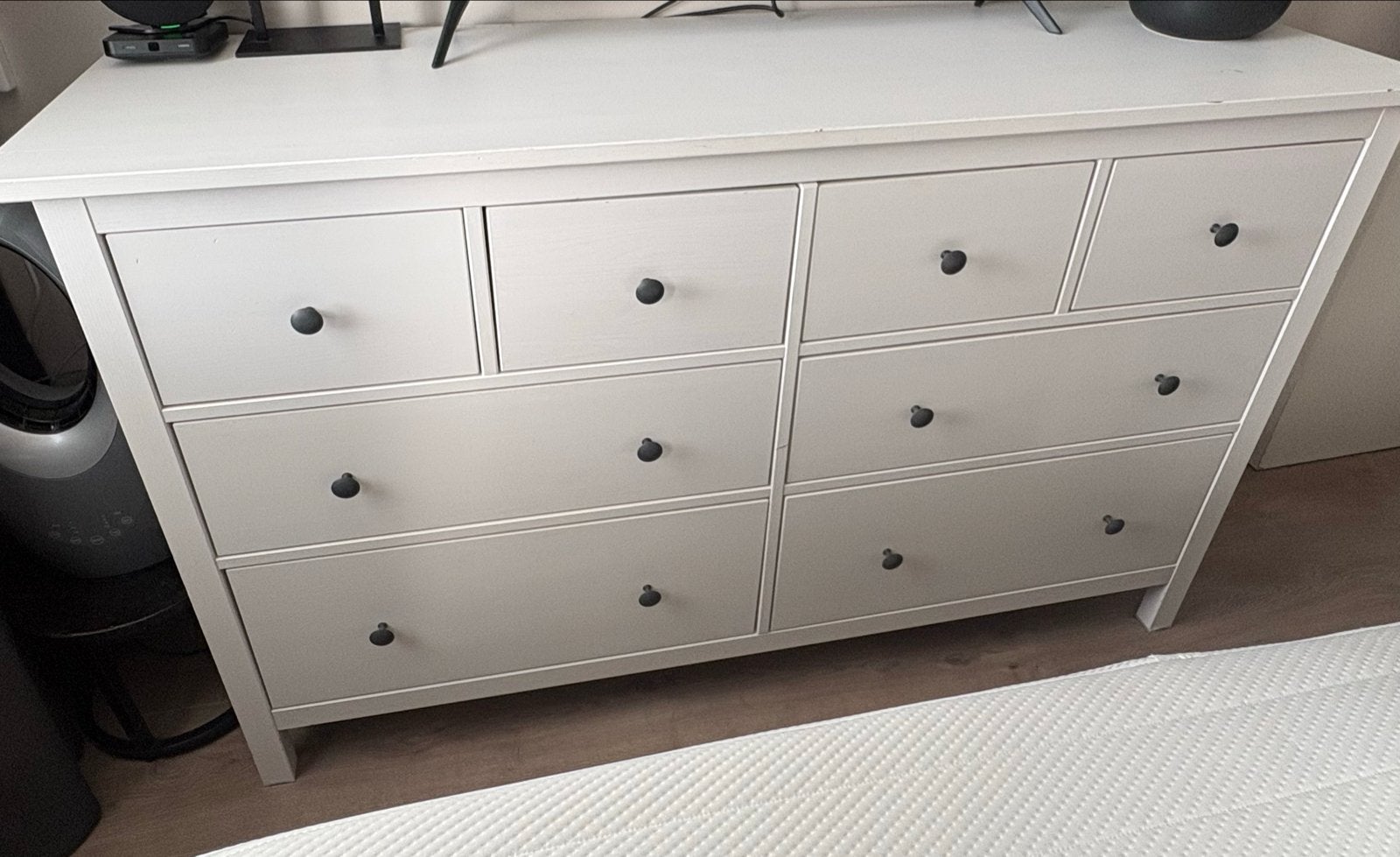 IKEA HEMNES ladekast met 8 lades, wit gebeitst, Huis en Inrichting, Ophalen, Gebruikt, 5 laden of meer, 150 tot 200 cm