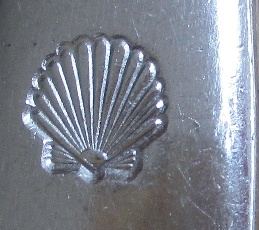 1x Sola dinermes met schelp Shell logo 22cm 87gram, Ophalen of Verzenden, Gebruikt, Rvs of Chroom