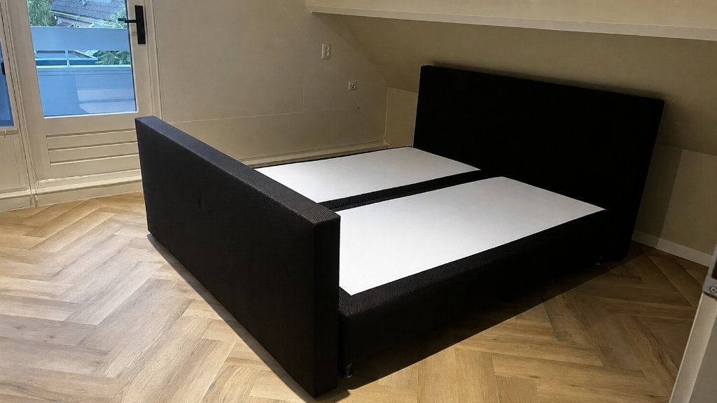 Boxspring Bosma Bedden 180x200, Ophalen, Gebruikt, Zwart, Tweepersoons