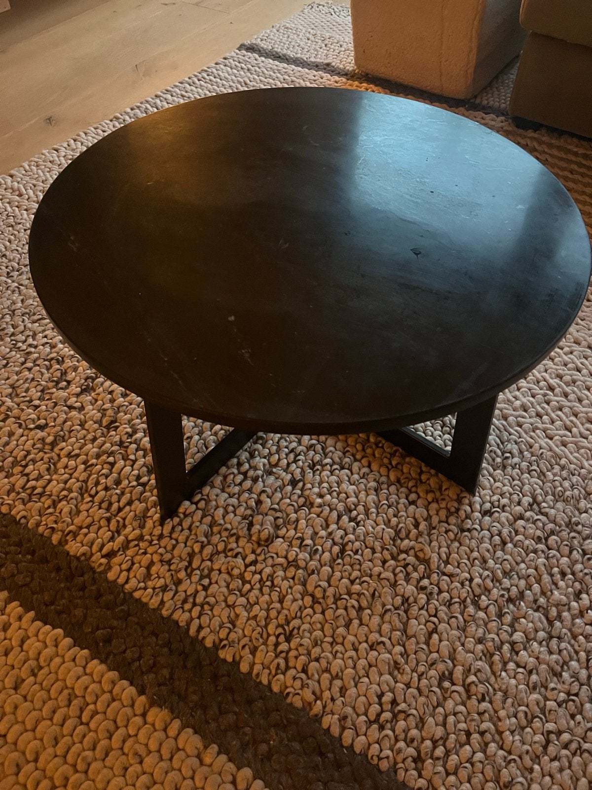 By-Boo Salontafel Marmer Zwart - 70 cm breed, 36 cm hoog, Ophalen, Overige materialen, Gebruikt, Rond