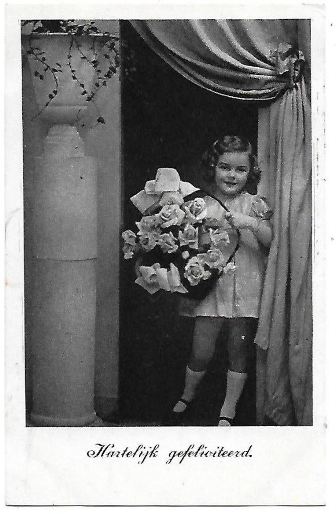 A2698 Oude Gelopen Kinderkaart Hartelijk Gefeliciteerd, Ophalen of Verzenden, 1940 tot 1960, Gelopen, Kinderen