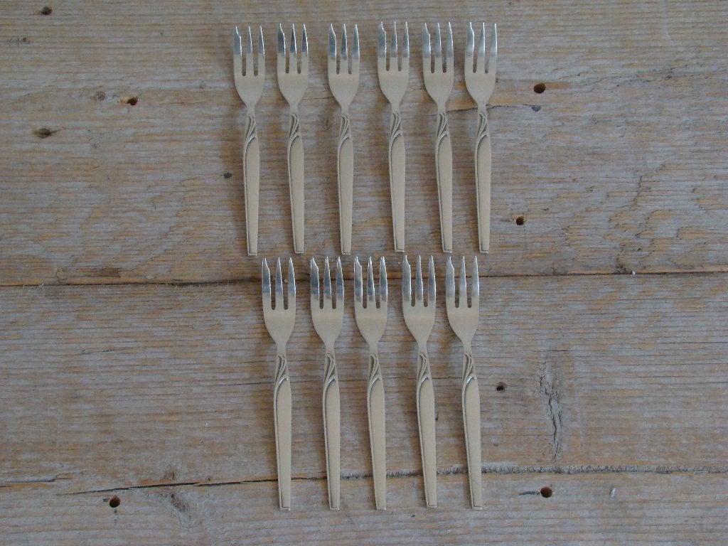 11x Taartvorkje, verzilverd, Sola 100 PAOLA, gaaf, Ophalen of Verzenden