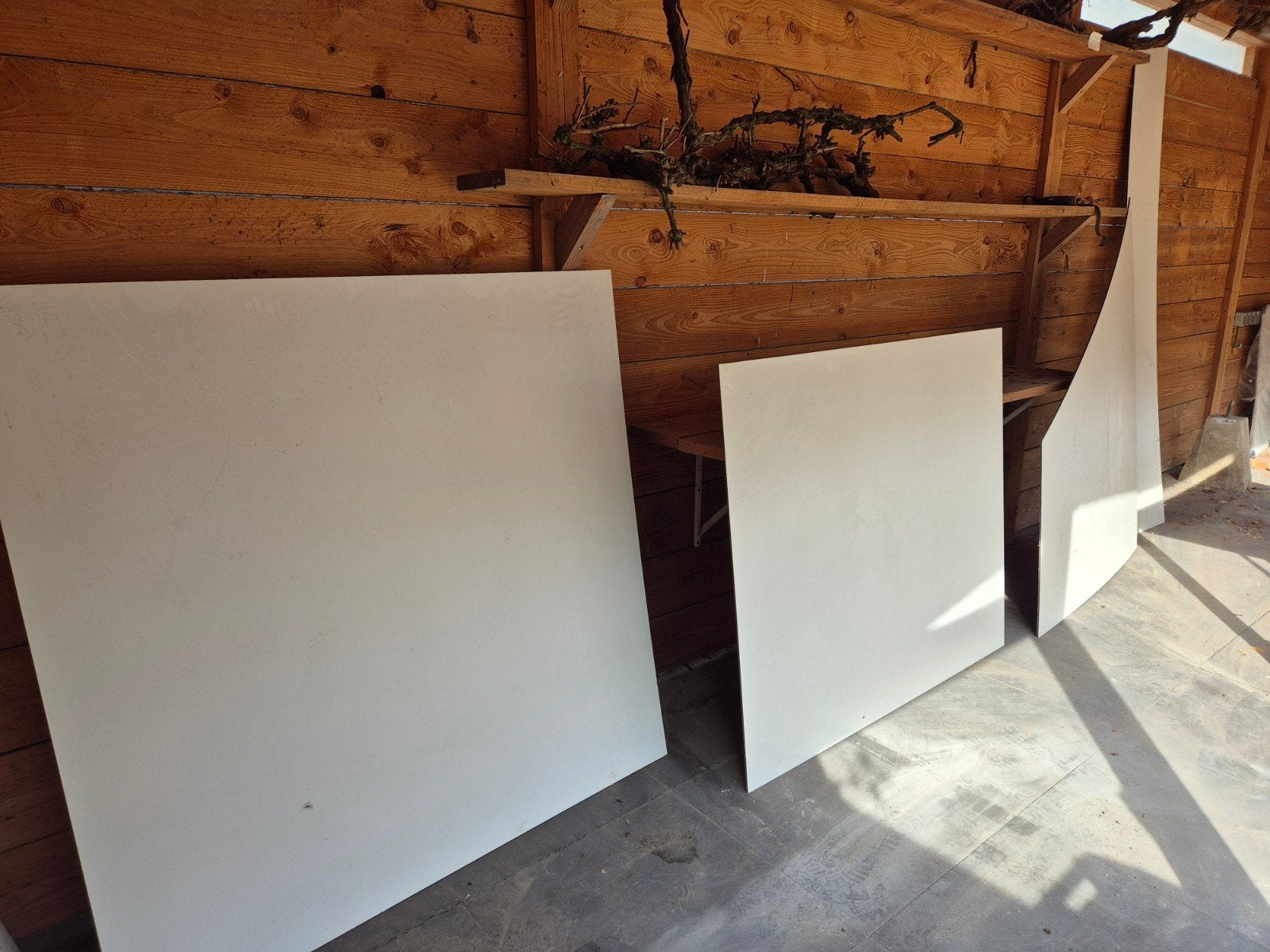Trespaplaten wit, nieuw, 4 stuks, verschillende formaten, Doe-het-zelf en Verbouw, Platen en Panelen, Ophalen, Nieuw