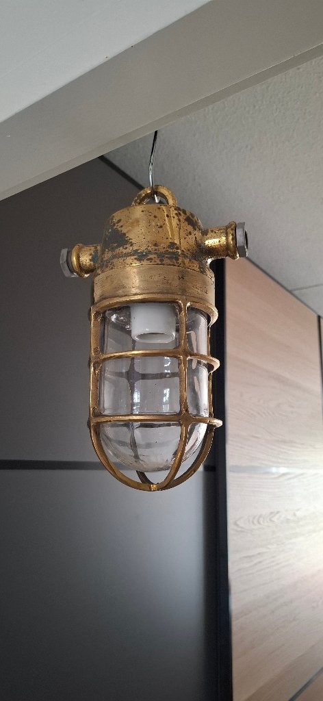 Vintage Messing Marinelamp / Kooilamp Zwaar EX US Army, Ophalen of Verzenden