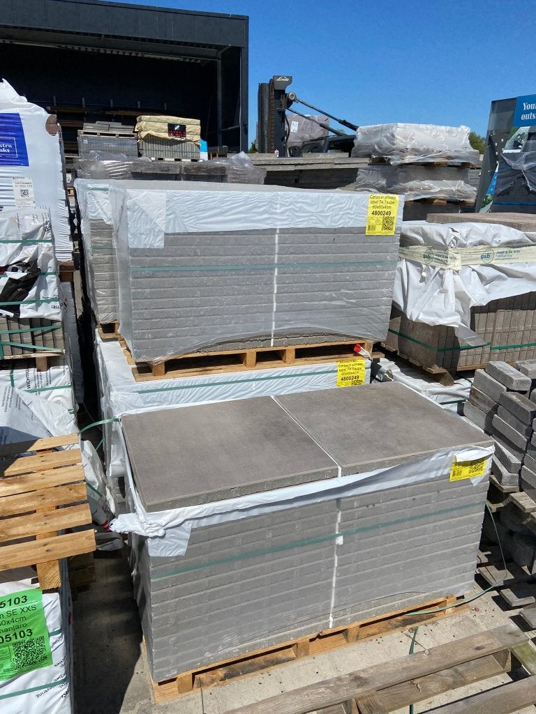 Kera Beton 60x60 Taupe keramiek op beton - J&W 151, Ophalen, Keramiek, Nieuw, 10 m² of meer