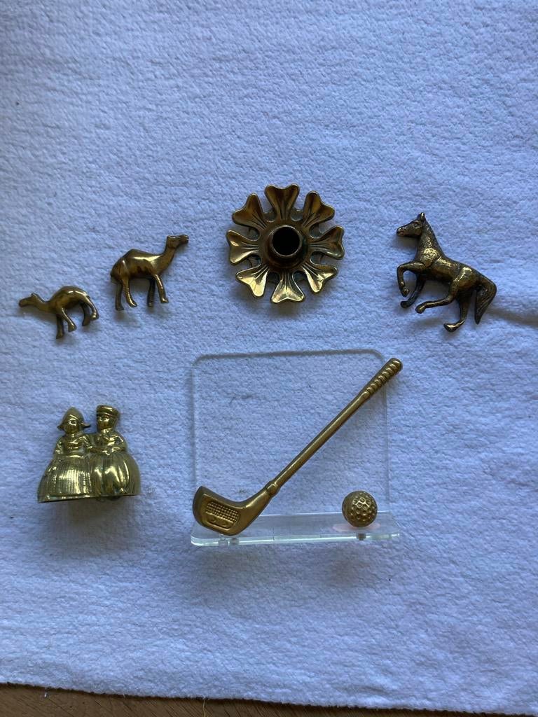 messing beeldjes: dieren, tafelbel, boeren en golf, Ophalen of Verzenden