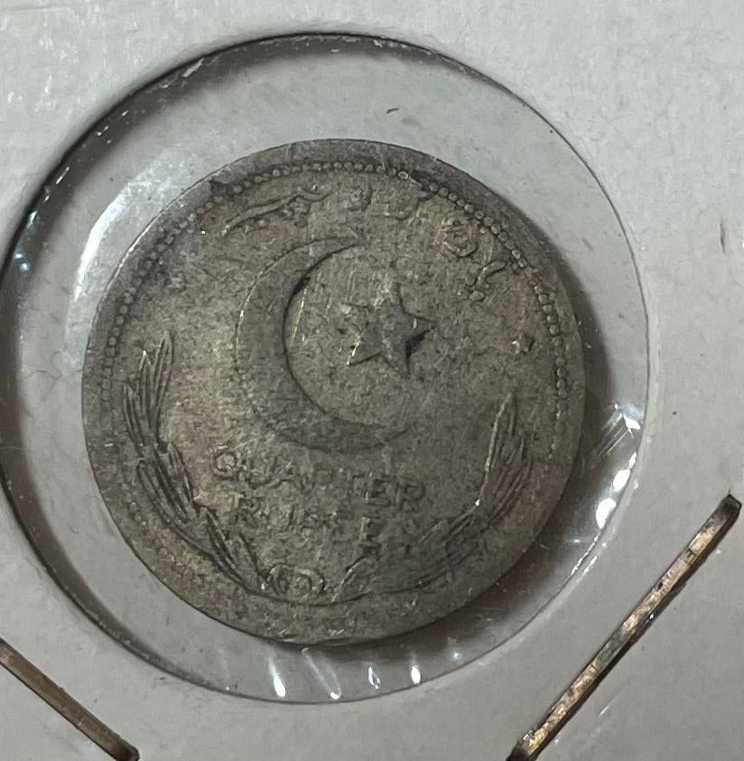Quarter rupee Pakistan 1949, Postzegels en Munten, Ophalen of Verzenden, Zuid-Azië