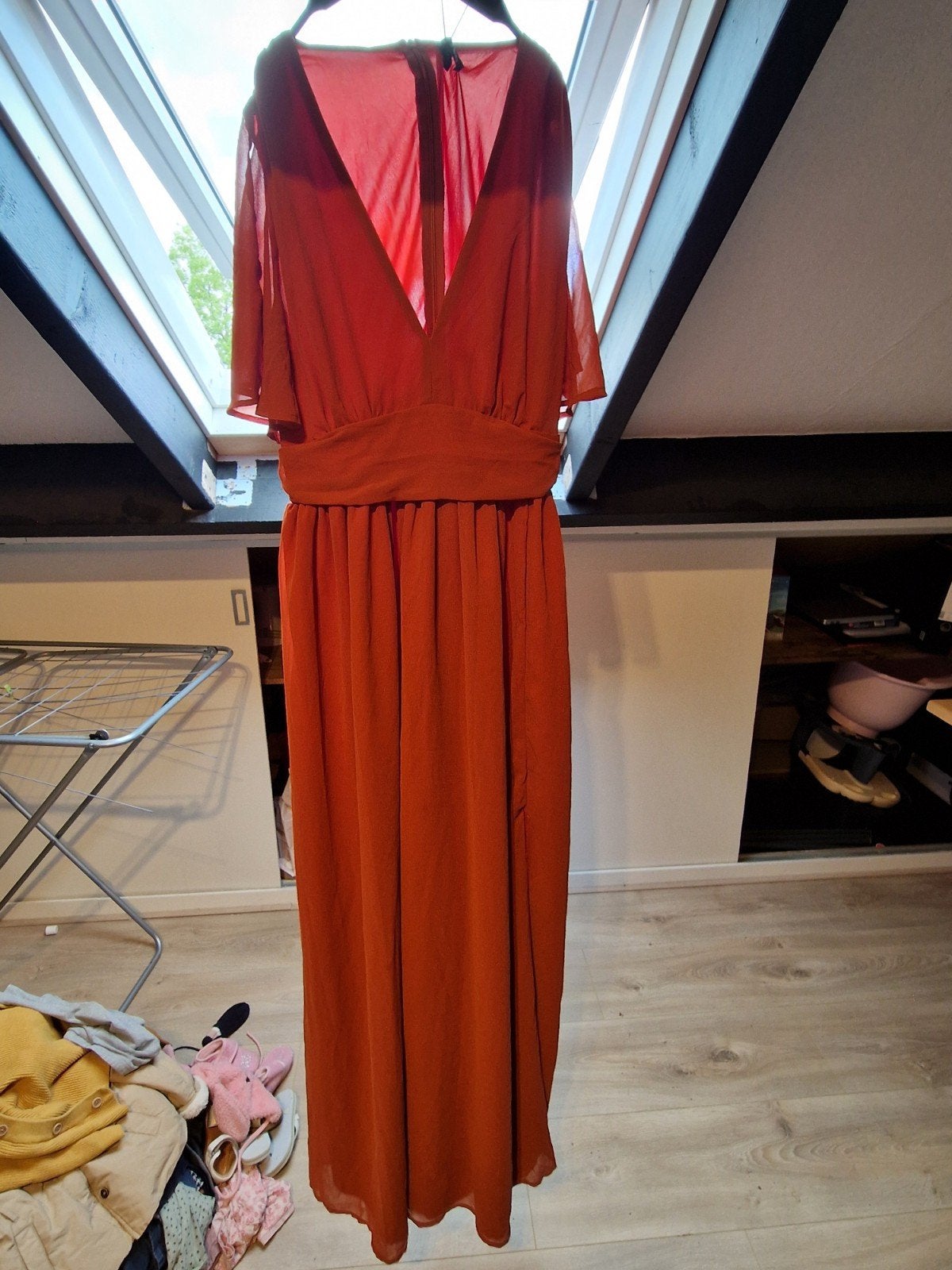 Boohoo Maxi Jurk - Oranje/Roestkleurig - Maat 42 (L), Boohoo, Maat 42/44 (L), Oranje, Ophalen of Verzenden