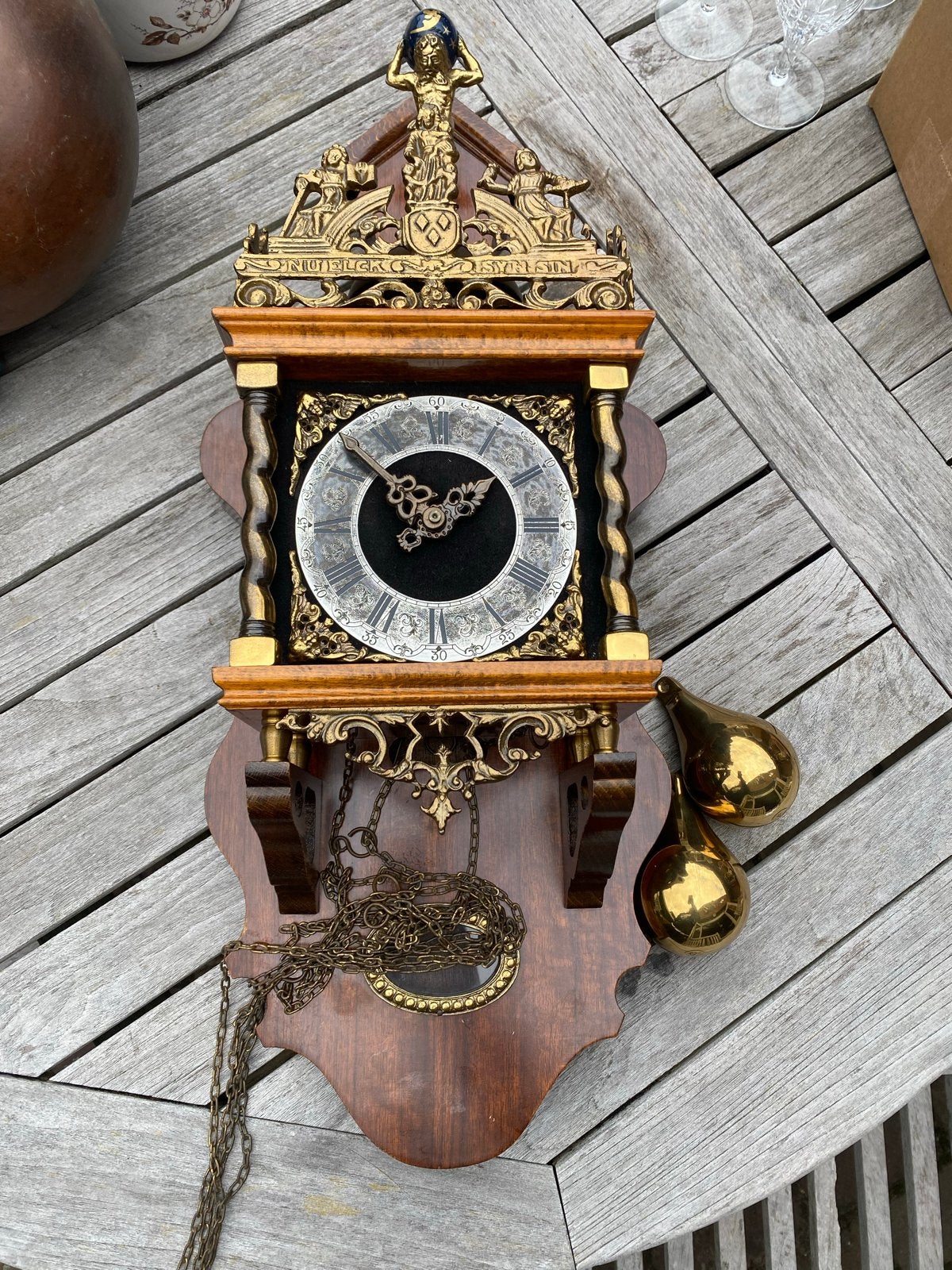 Antieke Wuba Zaanse wandklok met gewichten., Antiek en Kunst, Antiek | Klokken, Ophalen