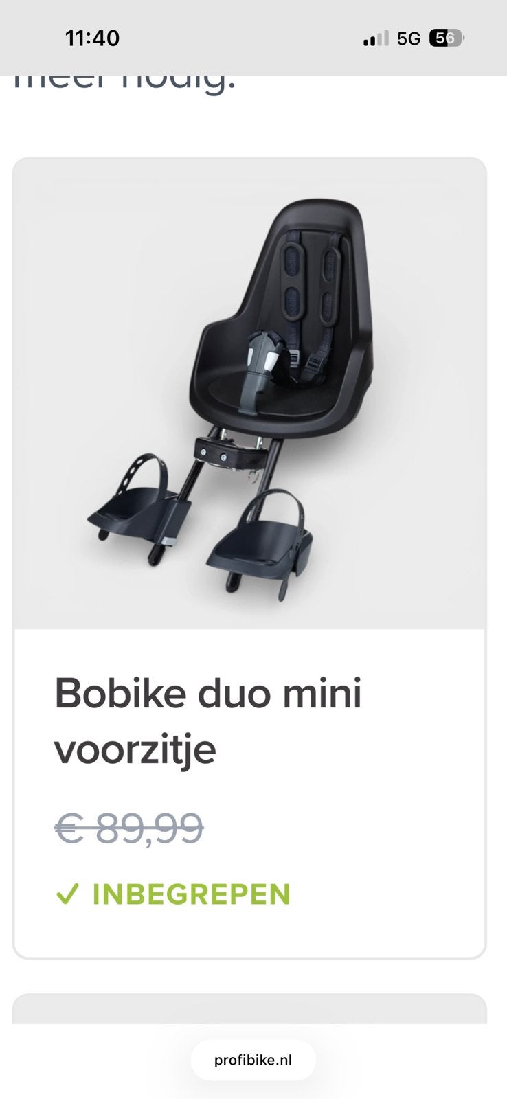 Bobike voorzitje nieuw, Fietsen en Brommers, Fietsaccessoires | Fietsstoeltjes, Voetsteuntjes, Voorzitje, Nieuw, Ophalen of Verzenden