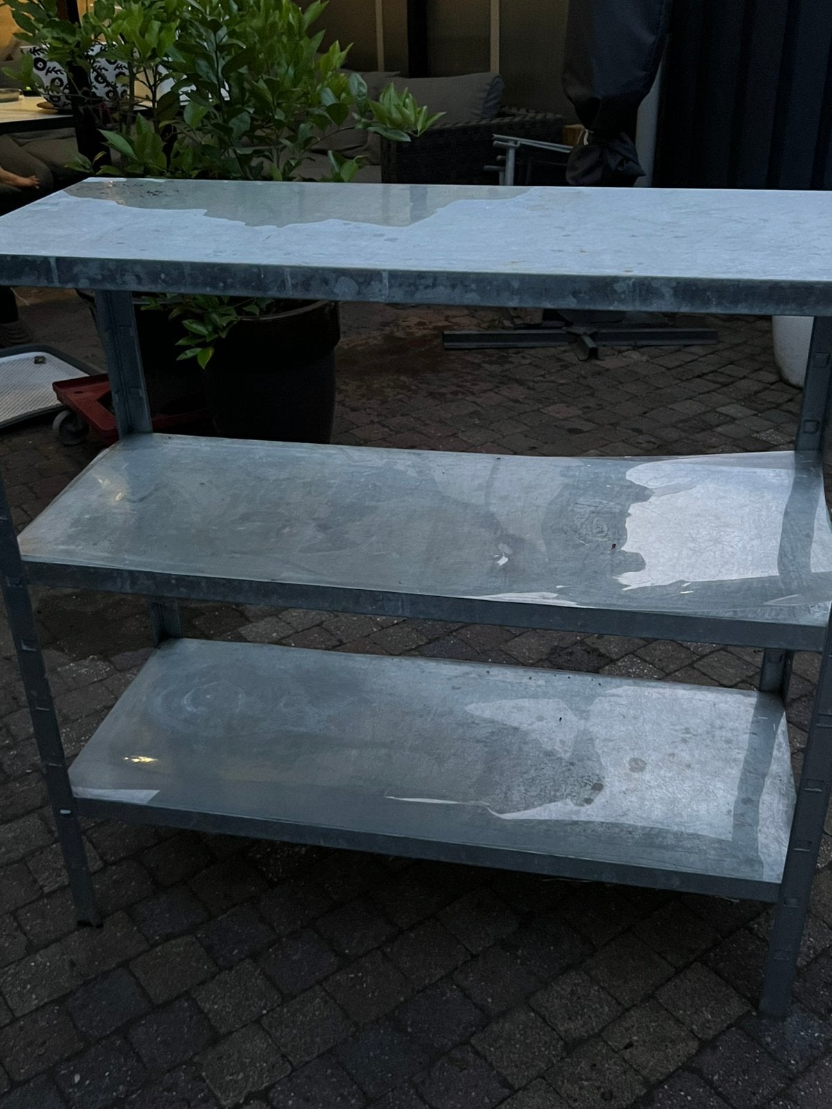 Metalen rek 3 planken, Ophalen, Gebruikt, Metaal, Overige typen