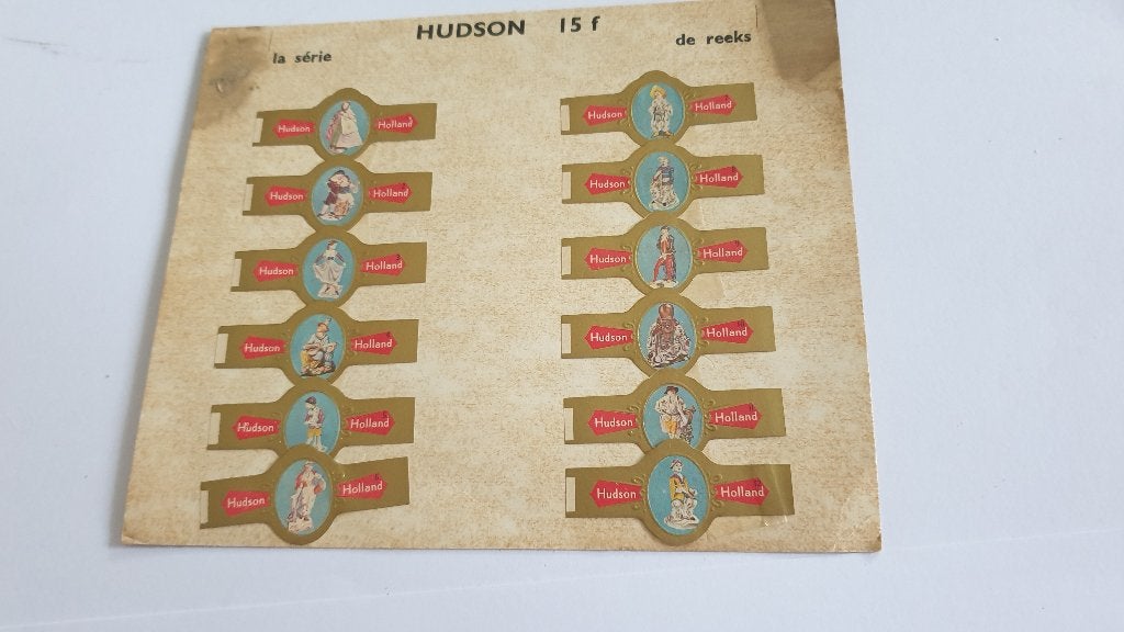 1983 hudson serie middeleeuwen, Verzamelen, Rookartikelen, Aanstekers en Luciferdoosjes, Verzenden, Sigarenbandjes