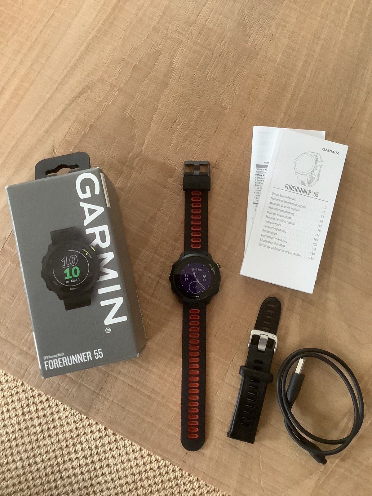 Garmin Forerunner 55, Gebruikt, Zwart, Ophalen of Verzenden, Waterdicht