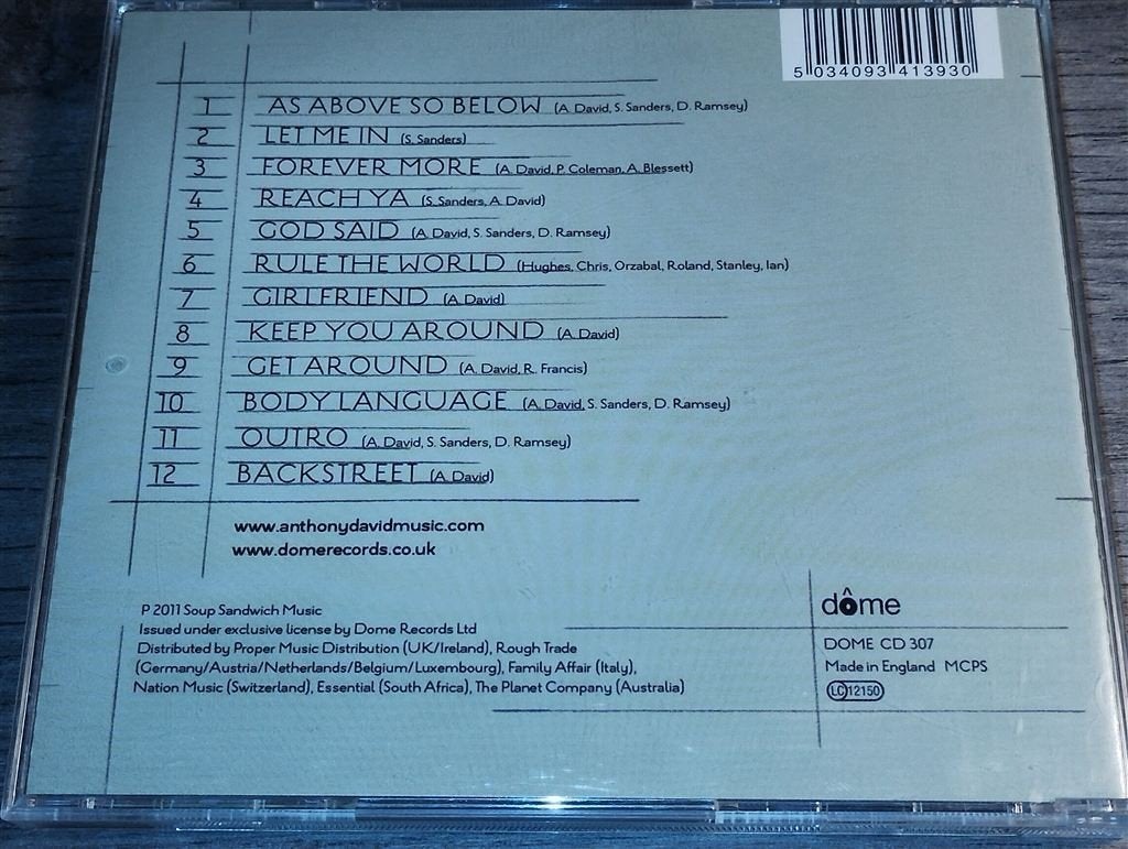 Anthony David ‎- As Above, So Below, Ophalen of Verzenden, Zo goed als nieuw