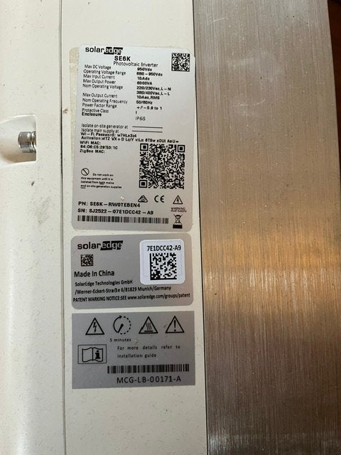 SolarEdge SE6K Omvormer - Zo goed als nieuw, Ophalen, Zo goed als nieuw