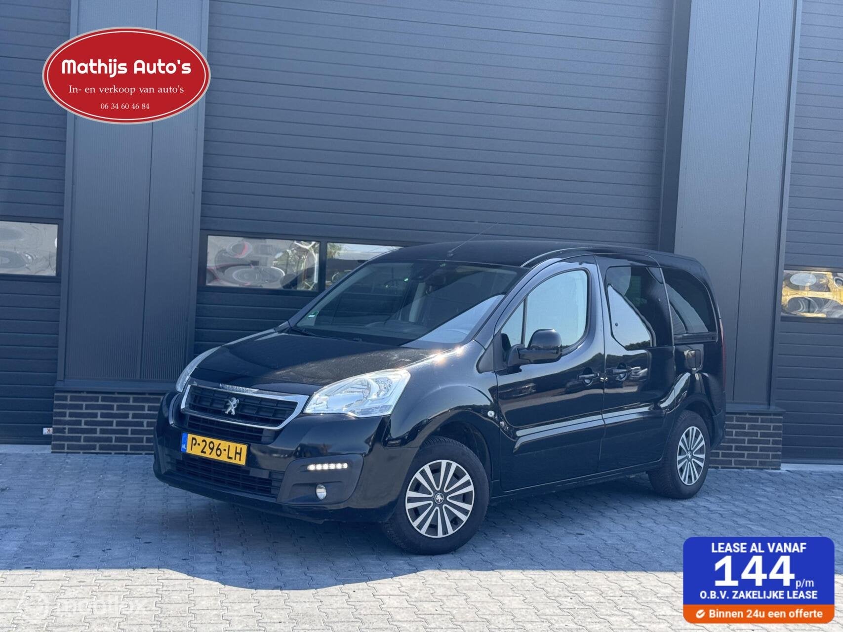 Peugeot Partner Tepee 1.2 PureTech Active Airco Cruise Trekh, Voorwielaandrijving, Start-stop-systeem, 1199 cc, Zwart