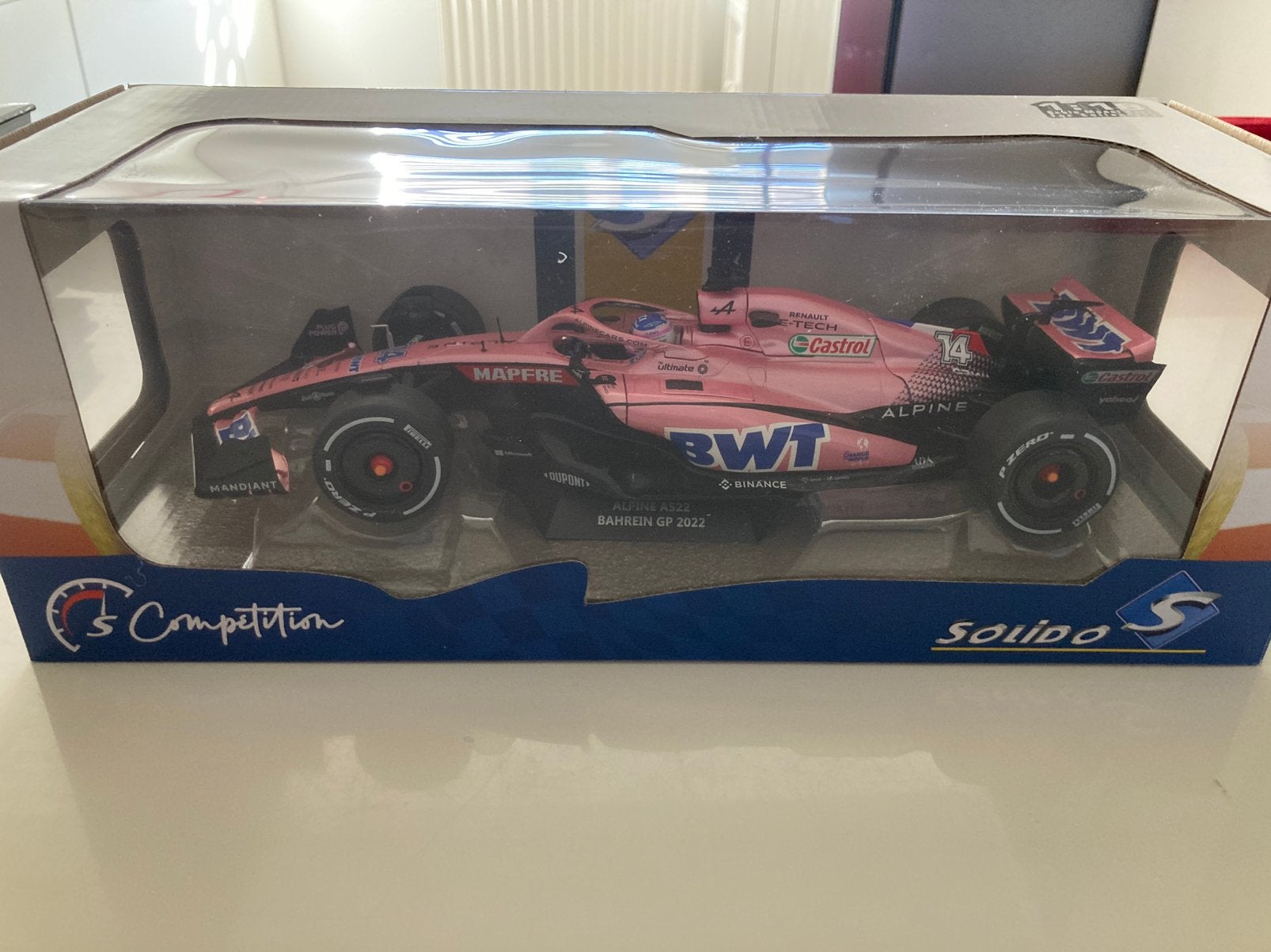 Fernando alonso alpine a522 bahrein gp 2022 1/18, Ophalen of Verzenden, Nieuw, Formule 1