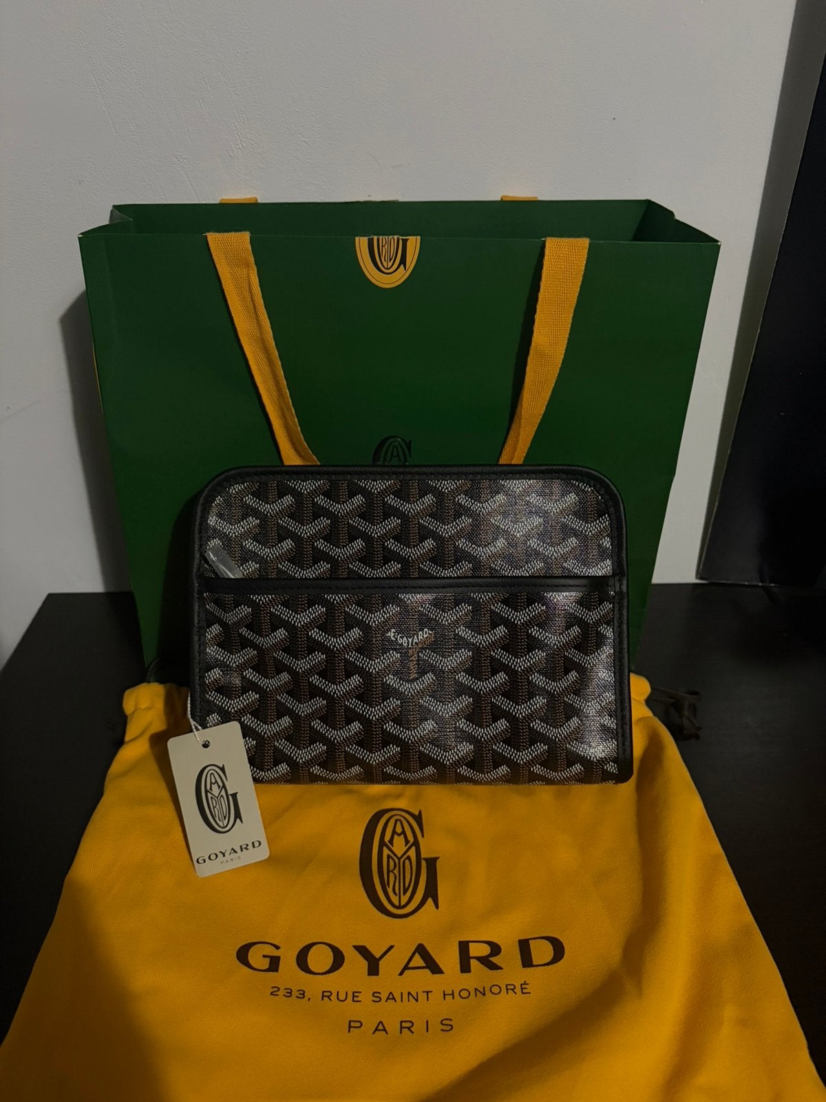 Goyard jouvence PM Clutch Zwart/Bruin - Nieuw met tags, Sieraden, Tassen en Uiterlijk, Ophalen of Verzenden, Nieuw, Zwart