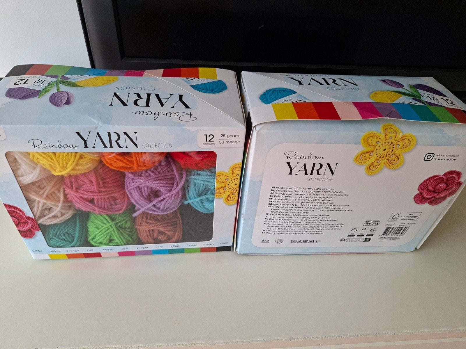 Rainbow Yarn collection box 12st  2 dozen (Avec Action), Hobby en Vrije tijd, Ophalen of Verzenden, Nieuw, Breien of Haken, Wol of Garen