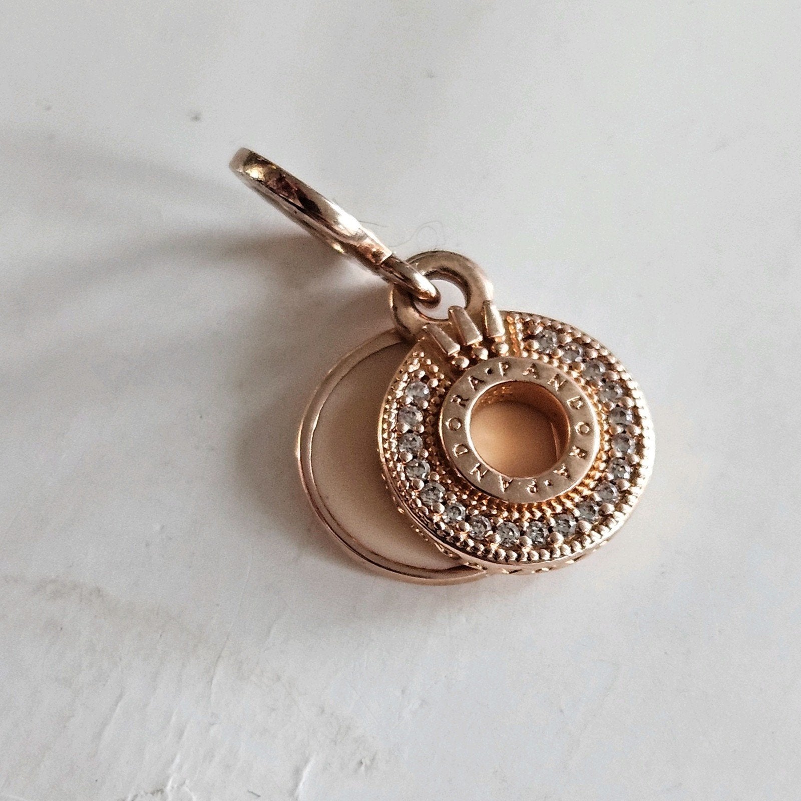 Pandora rosé gouden hanger, Ophalen of Verzenden, Zo goed als nieuw, Goud, Pandora