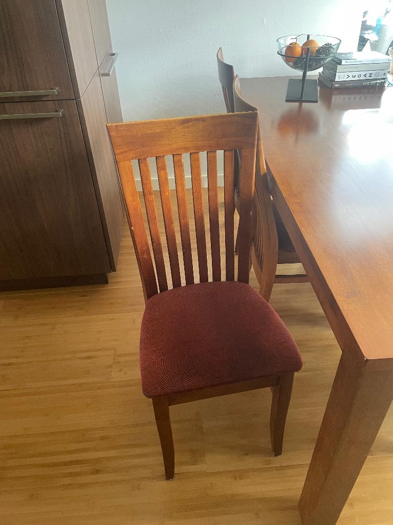 Eet tafel en stoelen, Huis en Inrichting, Ophalen, Gebruikt, 200 cm of meer, 50 tot 100 cm
