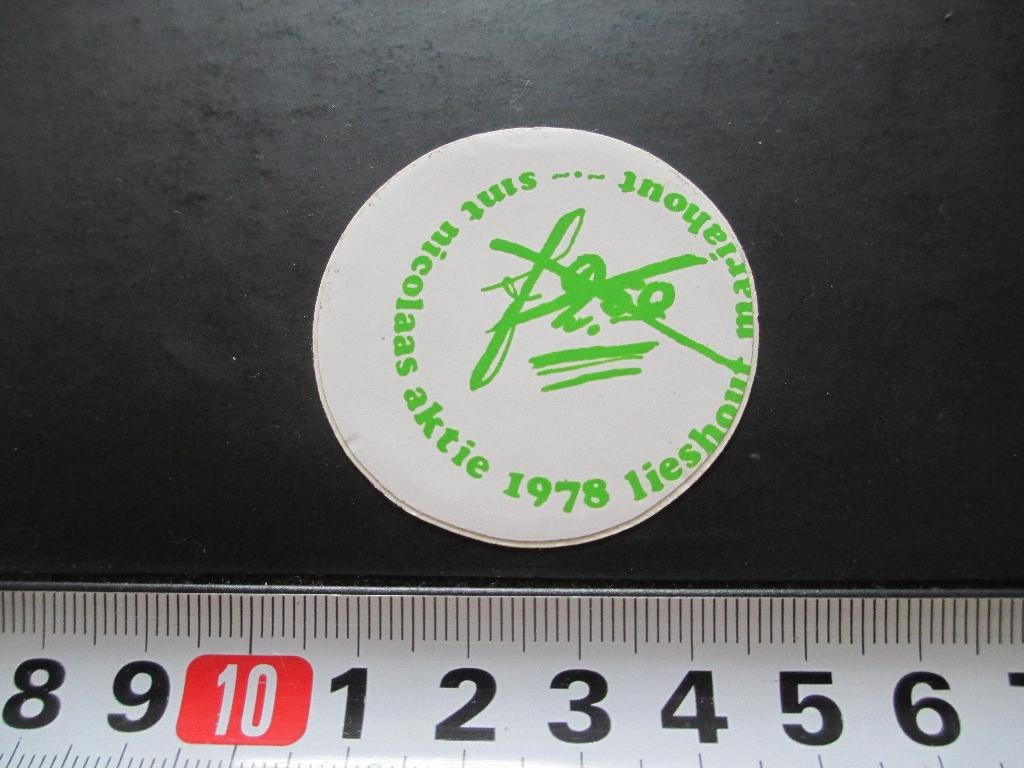 sticker 023 lieshout mariahout sint nicolaas aktie 1978, Verzamelen, Ophalen, Zo goed als nieuw