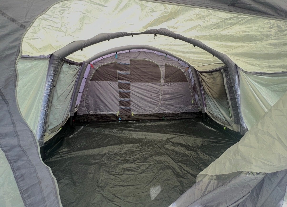 Campa Croyde 6 opblaasbare tent + Grande Campioni bagagekar, Caravans en Kamperen, Ophalen, Gebruikt, Tot en met 6
