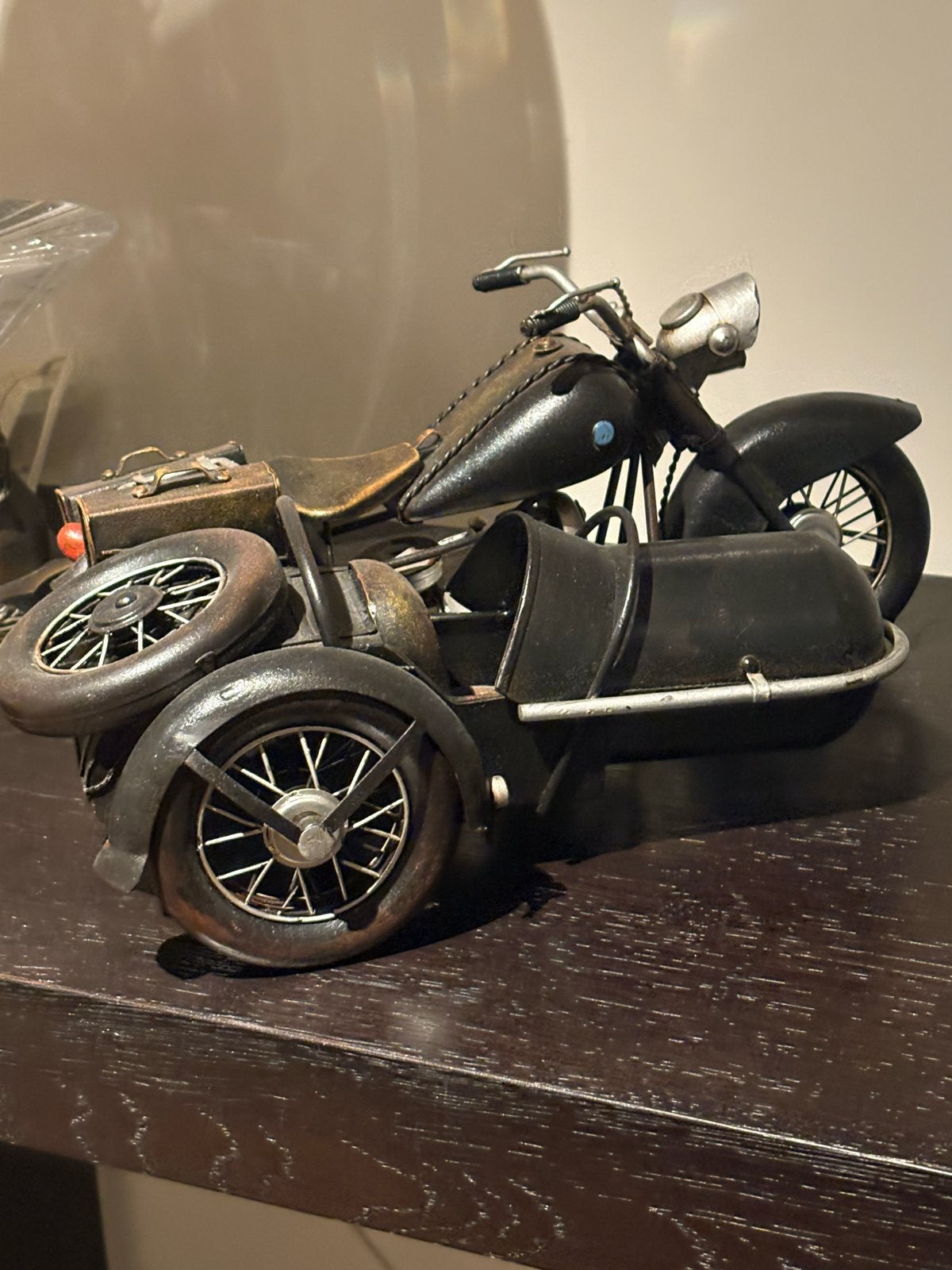 Vintage Motorfiets met Zijspan Decoratie, Ophalen of Verzenden, Nieuw, Motoren
