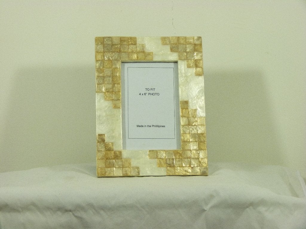 Luxe Handgemaakte Capiz Fotolijst Mozaïek (17 x 22 cm), Overige materialen, Handgemaakt, Nieuw, Ophalen of Verzenden